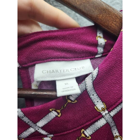 Charter Club Pink Diamond Print Blouse Womens XL Polyester & Spandex Made In Ind - Picture 2 of 4